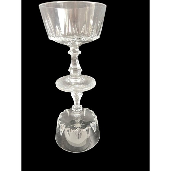 Set 2 Champagne Sherbet Glasses Louvre by Cristal D'Arques-Durand Crystal - Picture 3 of 6